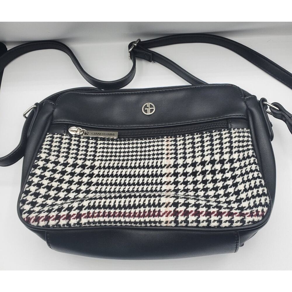 Giani Bernini Houndstooth Pattern Medium Crossbod… - image 1